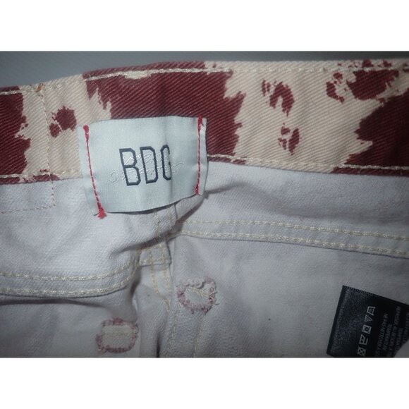 Urban Outfitters BDG High Waist Wide Leg Denim Pants Size 24 Cow Print Brown - Picture 6 of 6